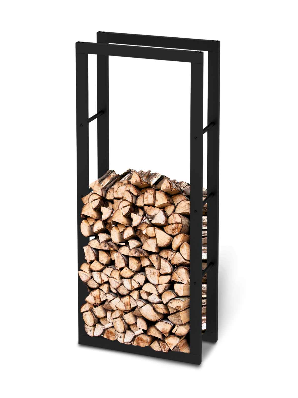 holz4home&reg; Kaminholzregal aus Metall Schwarz | 60x25x150cm 