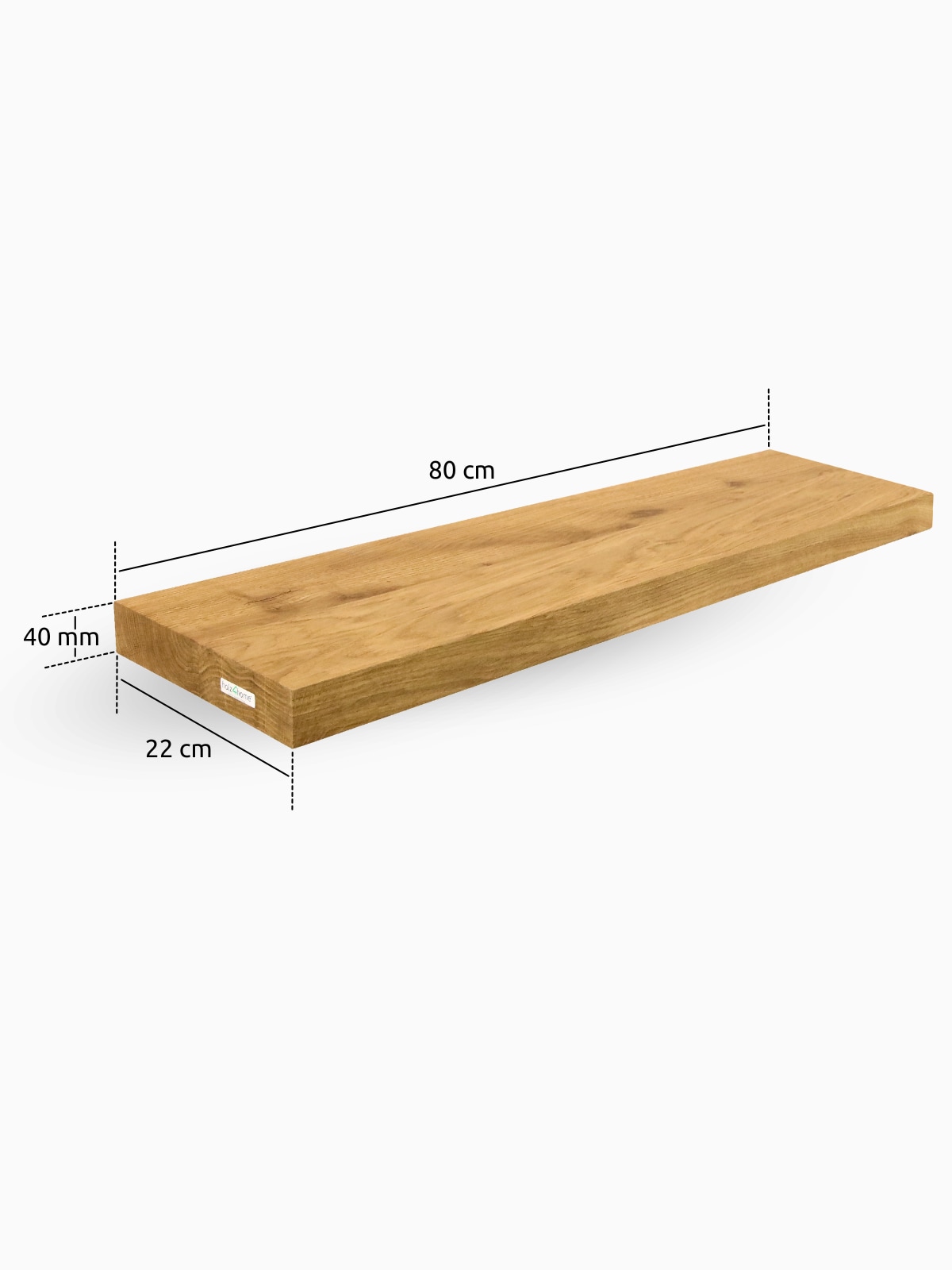 holz4home&reg; Schwebendes Wandregal | 80cm / ohne Baumkante 