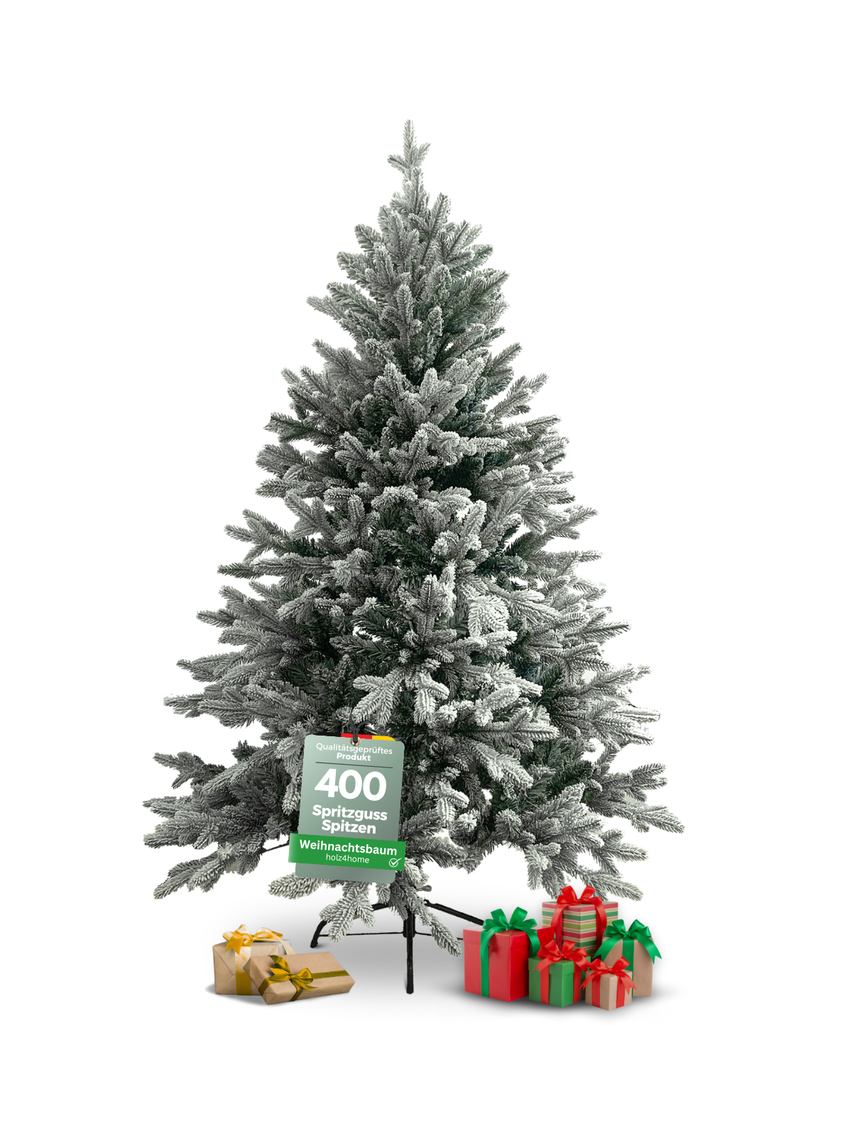 holz4home&reg; K&uuml;nstlicher Weihnachtsbaum 160 cm mit Schnee inkl. Lichterkette | 160 cm mit Schnee 