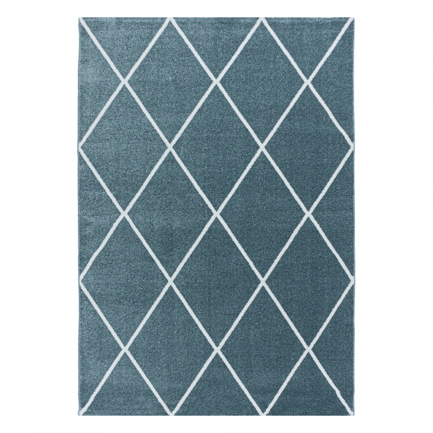 Stilvoller Designer Teppich: Moderner Kurzflor, Rautenmuster f&uuml;r das Wohnzimmer 