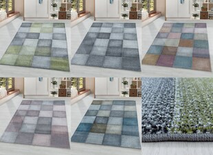 Moderner Designer Kurzflor Teppich - Karo Design für Wohnzimmer, Schlafzimmer 