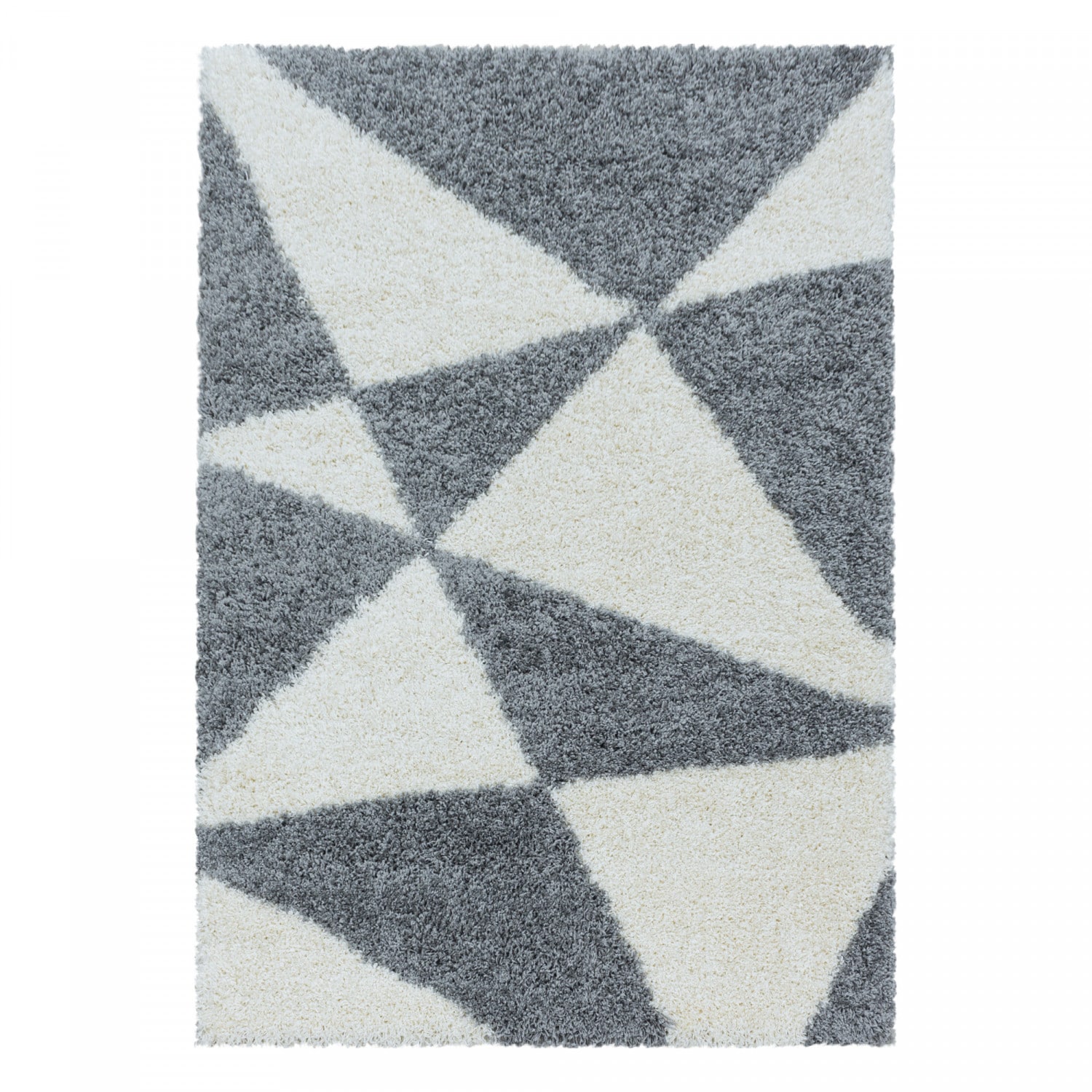 Stilvoller Hochflor Teppich, Modernes geometrisches Design, weicher Shaggy 