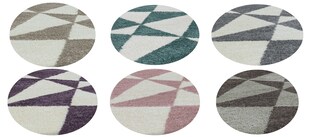 Stilvoller Runde Hochflor Teppich, Modernes geometrisches Design, Shaggy Teppich 