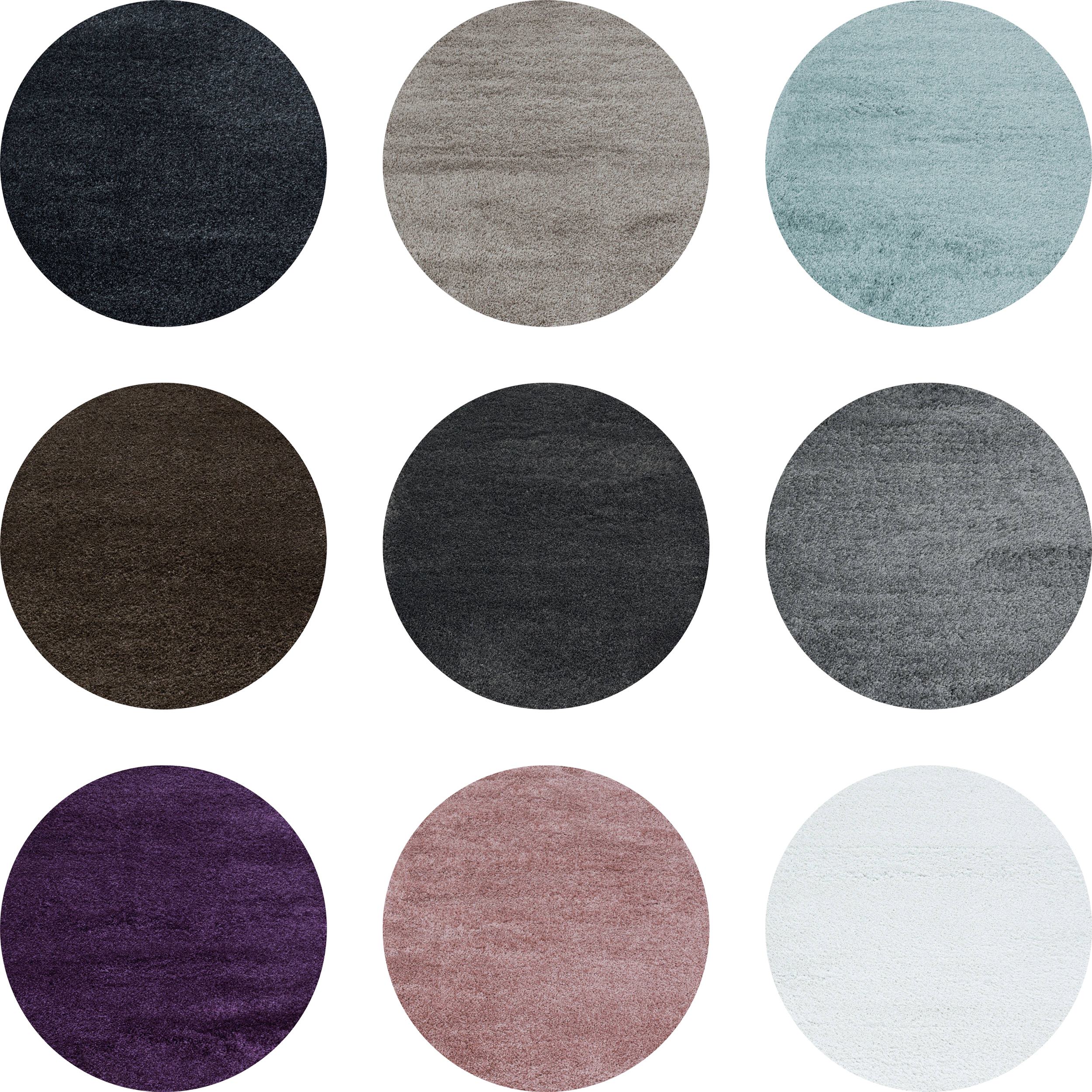 Runder Hochflor-Teppich &ndash; Weich, Flauschig und Leicht zu Pflegen, f&uuml;r Wohn- und Schlafzimmer 