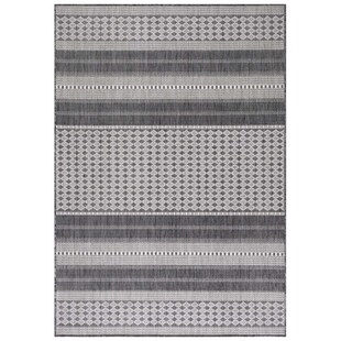 In Outdoor Teppich Beige, Vintage Design, Flachgewebe, Wetterfest 