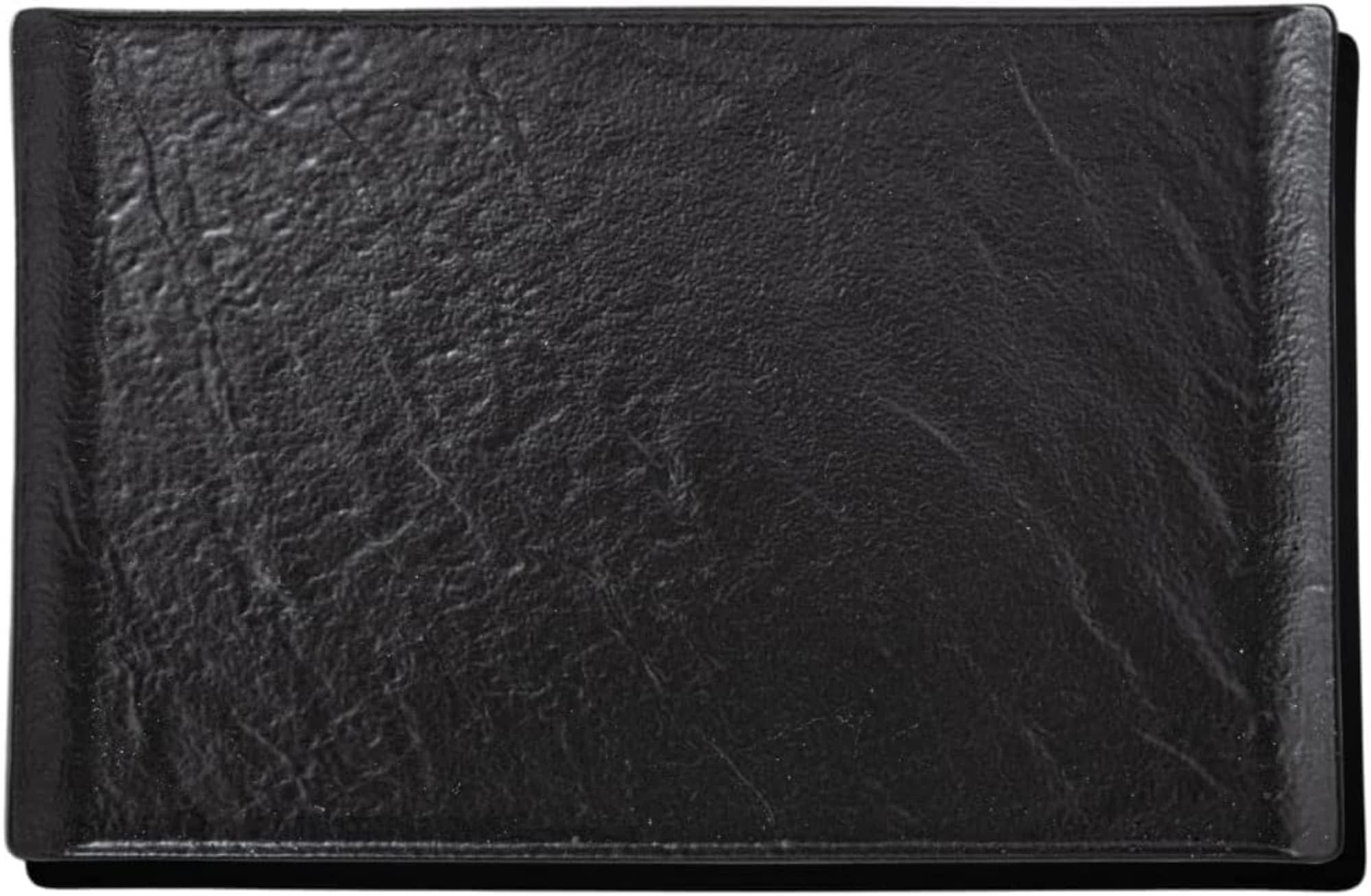 Wilmax Rechteckige Teller 38 cm x 24,4 cm - 2er Set - Schwarz - Natursteinoptik - Bild 1