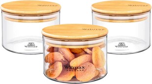 Wilmax Vorratsdosen mit Deckel - 3er-Set - 400 ml - Glasbehälter für Küche 