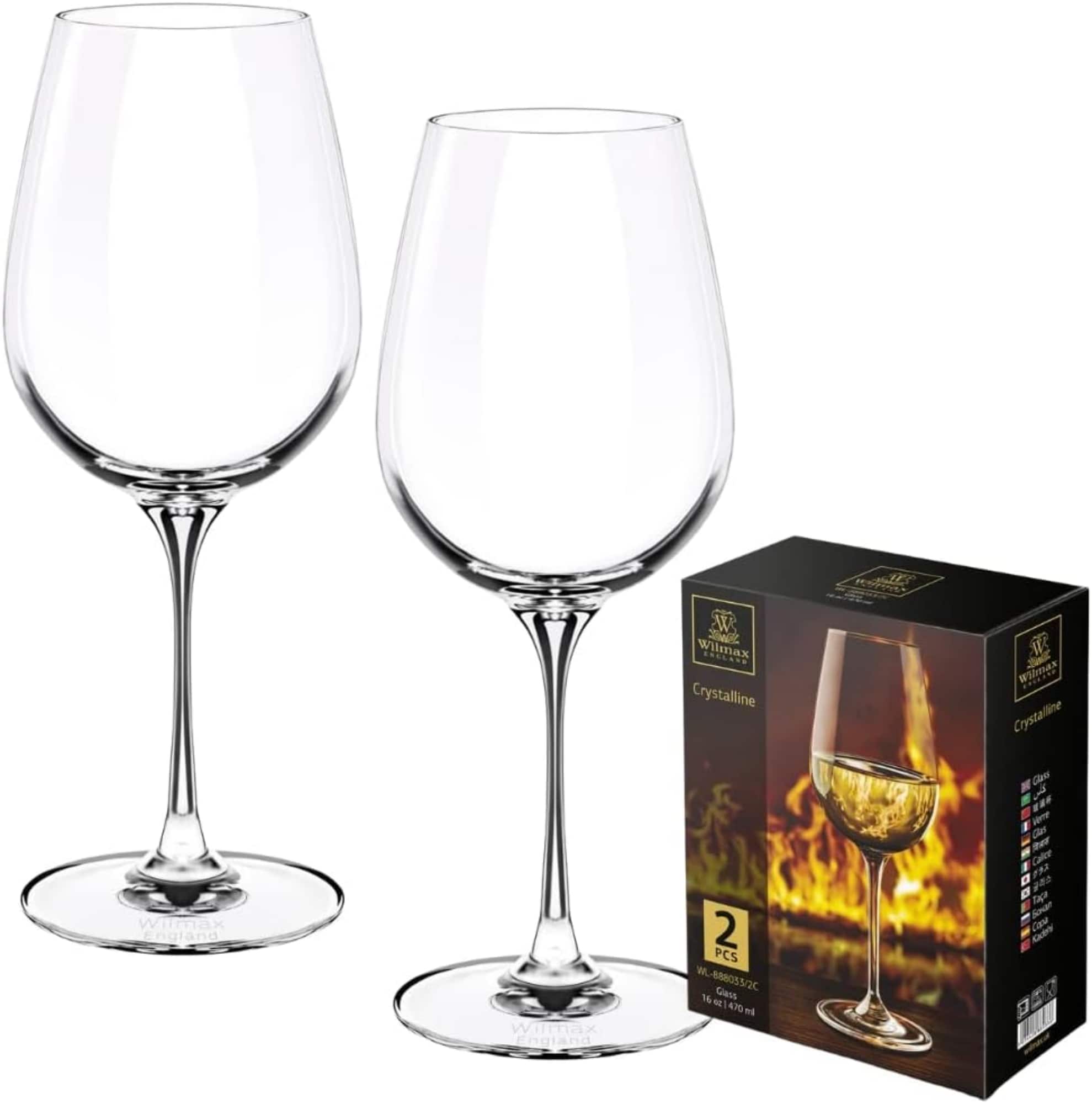 Weingl&auml;ser 2er-Set &ndash; 470 ml &ndash; Wei&szlig;weingl&auml;ser & Rotweingl&auml;ser &ndash; Kristallgl&auml;ser - Bild 1