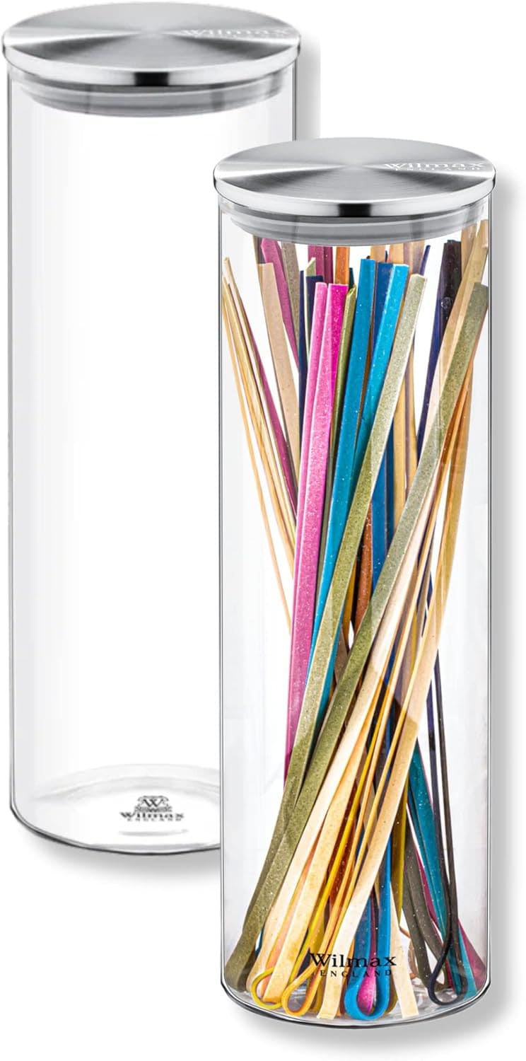 Glasbeh&auml;lter mit Metalldeckel &ndash; 2er Set, 2000 ml &ndash; Vorratsdosen mit Schraubdeckel 