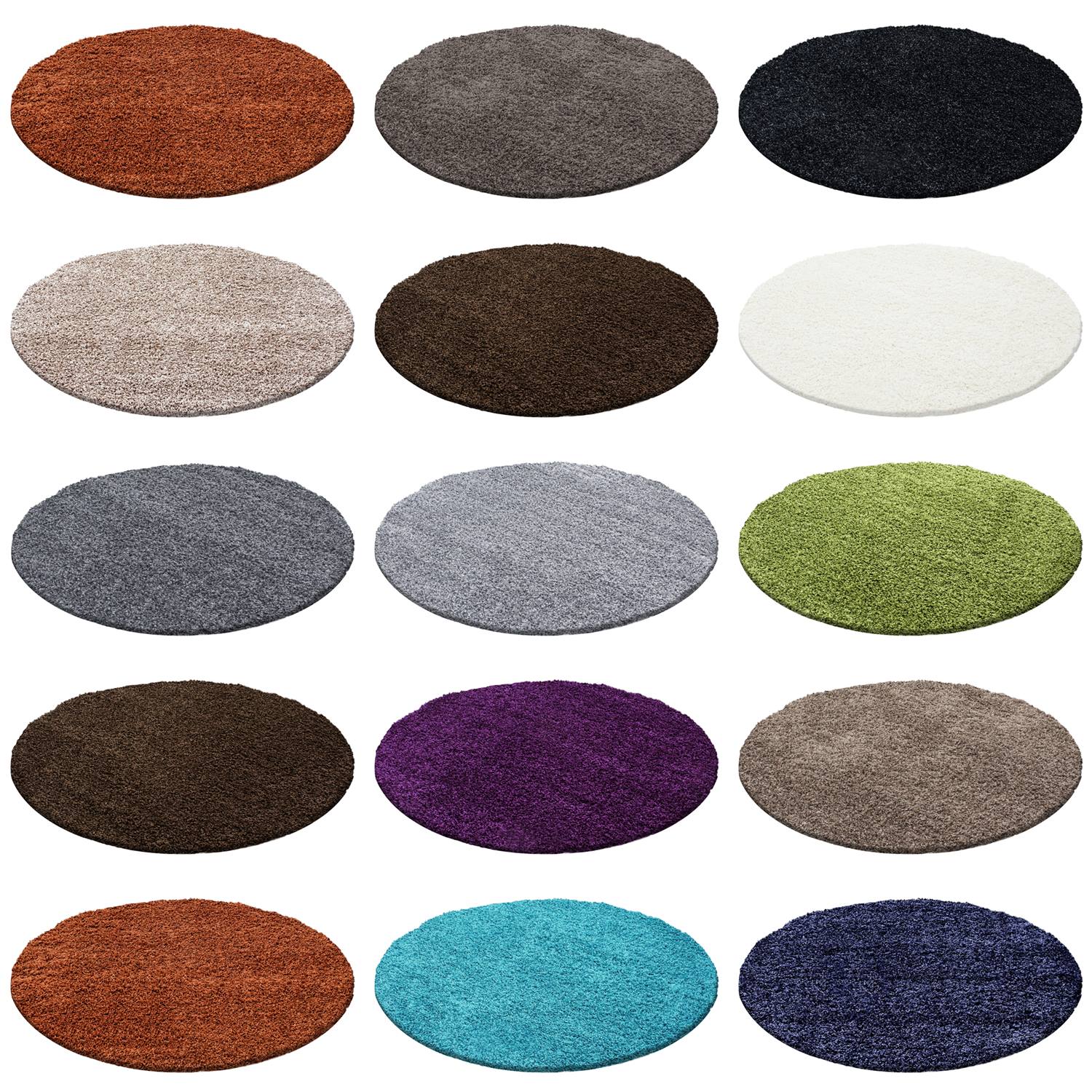 Hochfloriger Teppich, Weich und Flauschig, Rundes Design f&uuml;r Wohnzimmer 