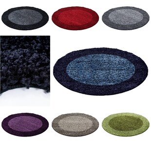 Designer Hochflor Teppich mit zweifarbiger Bordüre – Modern, Elegant und Pflegeleicht 