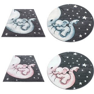 Süßer Elefantenteppich für Kinderzimmer – Rechteckig oder Rund 