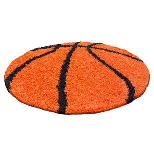 Wunderschöne Runder Kinderteppich  rund , Höhe 30 mm, Basketball Motiv 