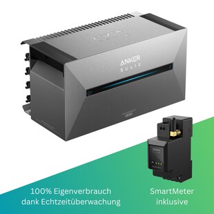 Anker Solarbank 2 PRO inkl. SmartMeter – Speicher-Bundle für Balkonkraftwerke– 1,6 kWh – bis zu vier Solarmodule – Echtzeitüberwachung per App -Steuerungseinheit integriert – anschlussfertig 