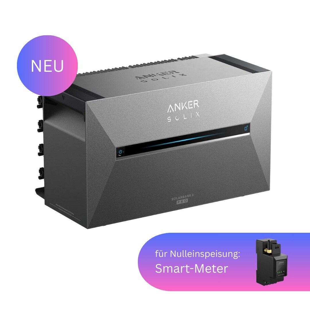 Speicher Anker SOLIX Solarbank 3 Pro 2,7 kWh Smart-Meter optional, bidirektional, KI-Steuerung, bis 8 Module, WLAN WIFI App