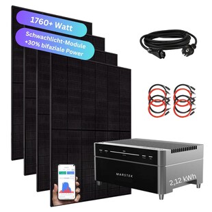 MYVOLTAICS Balkonkraftwerk 1760 Watt mit Speicher Marstek Venus A 2,12 kW, aufrüstbar, Nulleinspeisung und Notstrom möglich 