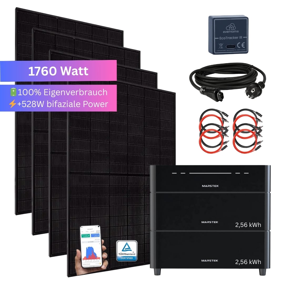 MyVoltaics&reg; 1760 Watt Balkonkraftwerk SET MIT SPEICHER Marstek Venus D 0-7,68 kWh, Smartmeter EcoTracker IR inklusive 