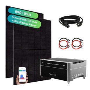 MYVOLTAICS Balkonkraftwerk 880 Watt mit Speicher Marstek Venus A 2,12 kW, aufrüstbar, Nulleinspeisung und Notstrom möglich 