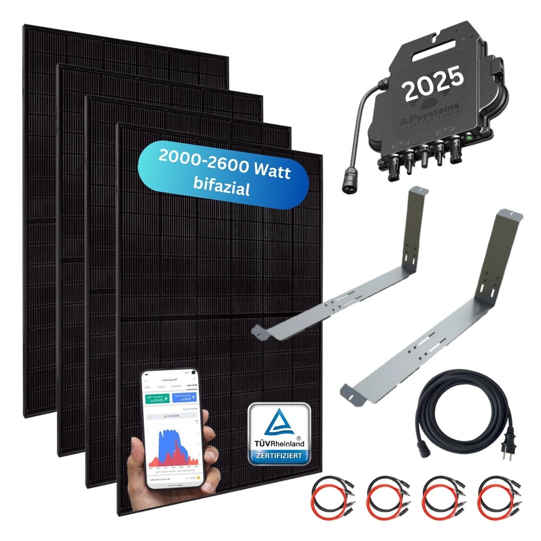 MYVOLTAICS MyCarport XXL 2000+ Watt Balkonkraftwerk 800W komplett mit Halterung Flachdach, Garage, Carport, Steckerfertig 