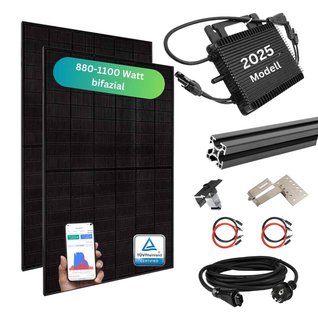 MYVOLTAICS MyPfannendach 880+ Watt Balkonkraftwerk Komplettset Steckerfertig bifazial, Schr&auml;gdach, Dachziegel, WIFI WR 800W 