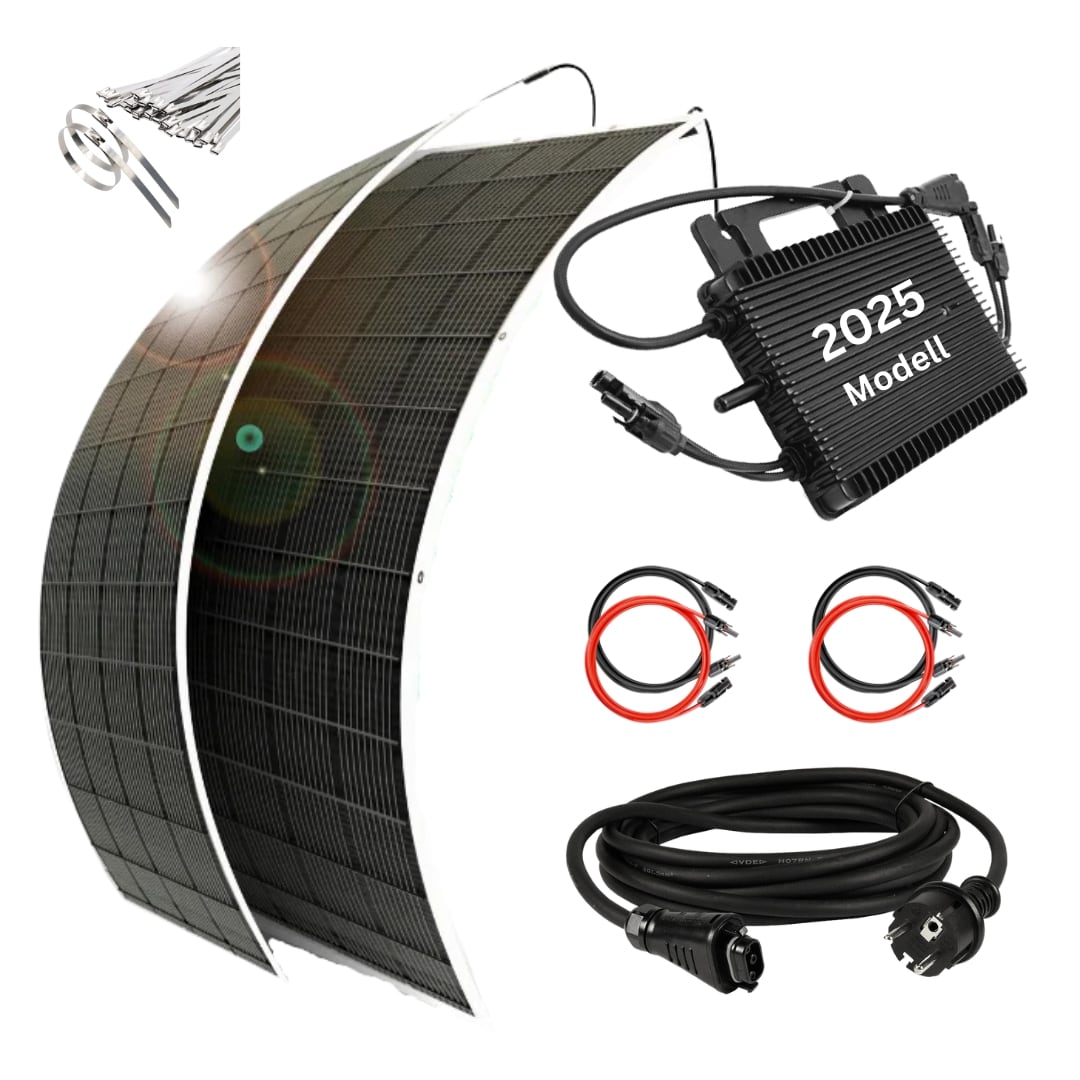 MYVOLTAICS MyUltraleicht 620 Watt Balkonkraftwerk Steckerfertig Komplettset 2 Leichtmodule flexibel WIFI WR 800W WLAN & App 