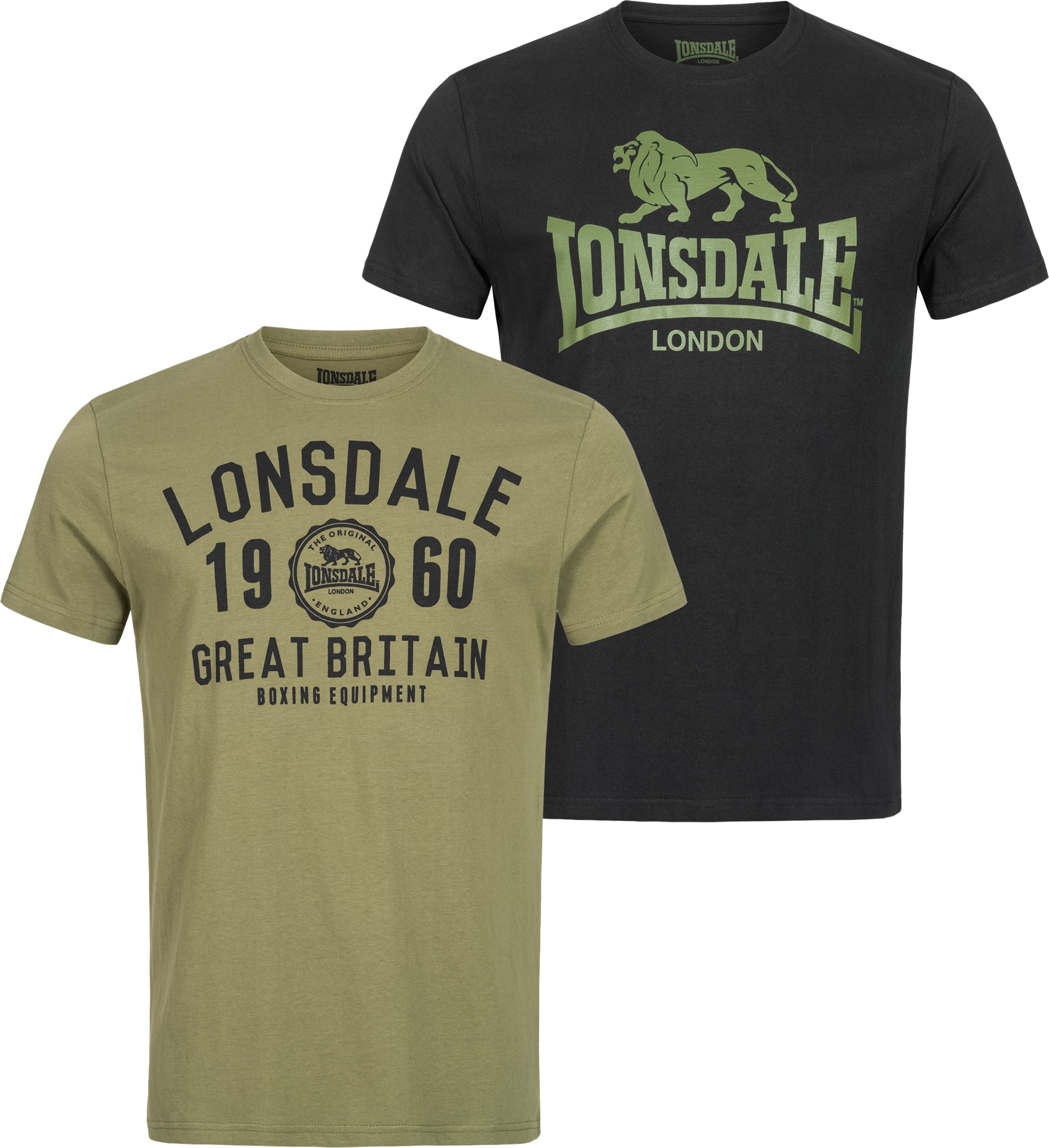Lonsdale Herren T-Shirt normale Passform Doppelpack BANGOR - Bild 1
