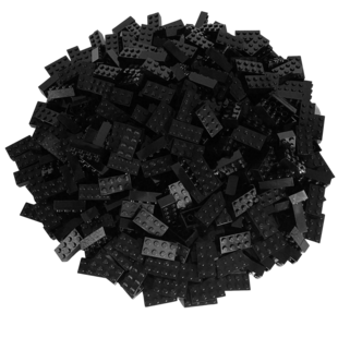 LEGO® 2x4 Steine Hochsteine Schwarz - 3001 - Menge 500x 