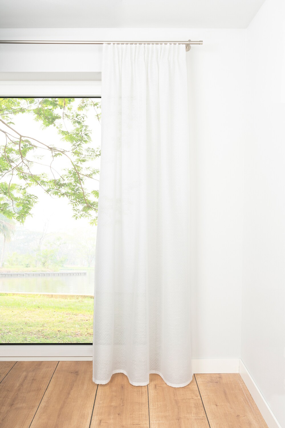 Ondeco Schlaufenschal Dot Gardinen Blickdicht Vorhang Schlafzimmer 1er Set Farbe: Wei&szlig;, Gr&ouml;&szlig;e: 135x245 cm 