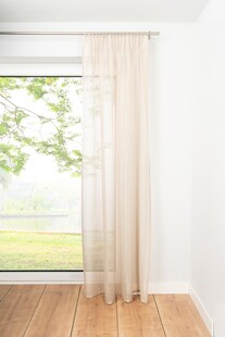 Ondeco Schlaufenschal Soft Gardinen Blickdicht Vorhang Schlafzimmer 1er Set Farbe: Sand, Größe: 135x245 cm 