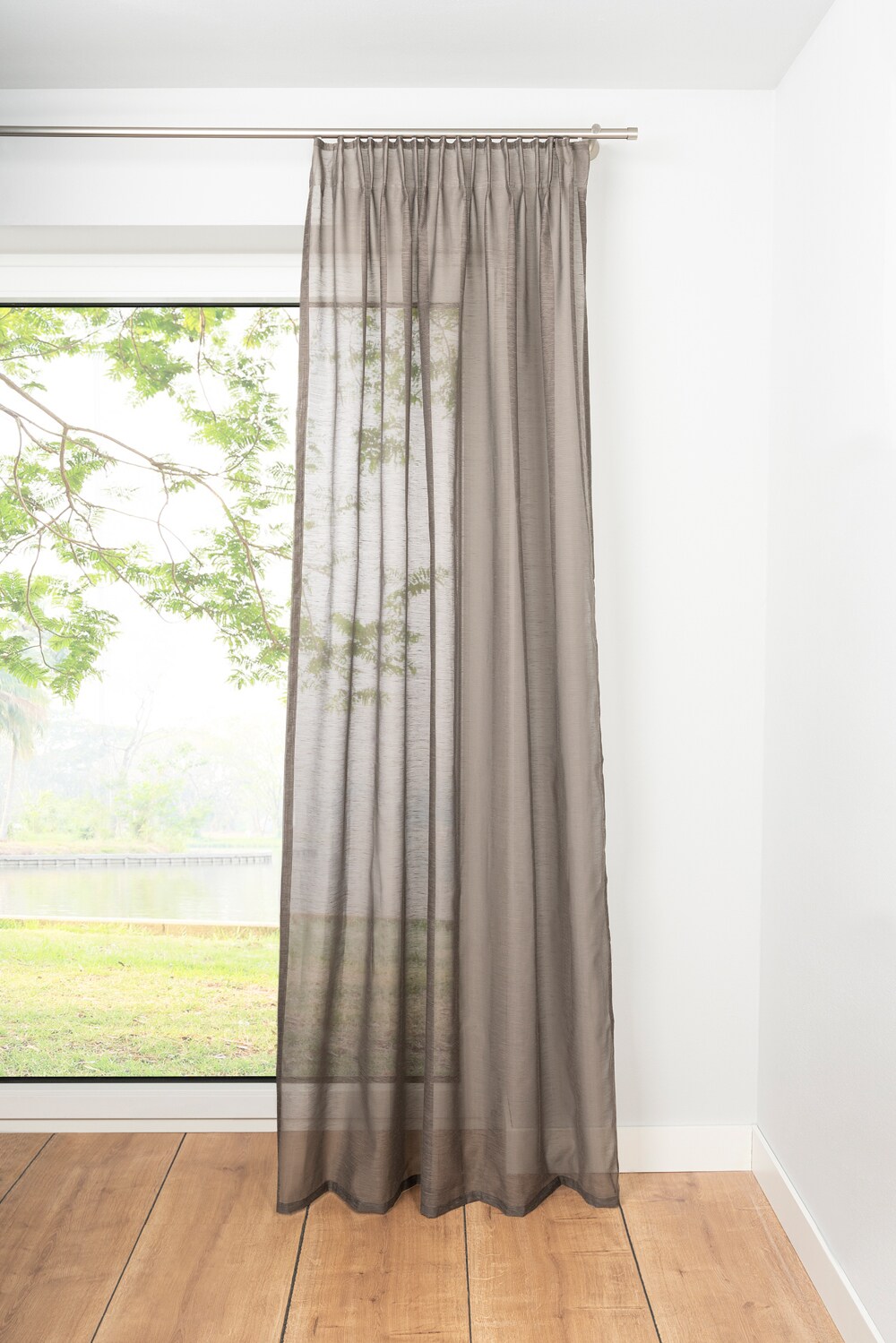 Ondeco Schlaufenschal Soft Gardinen Blickdicht Vorhang Schlafzimmer 1er Set Farbe: Taupe, Gr&ouml;&szlig;e: 135x300 cm 