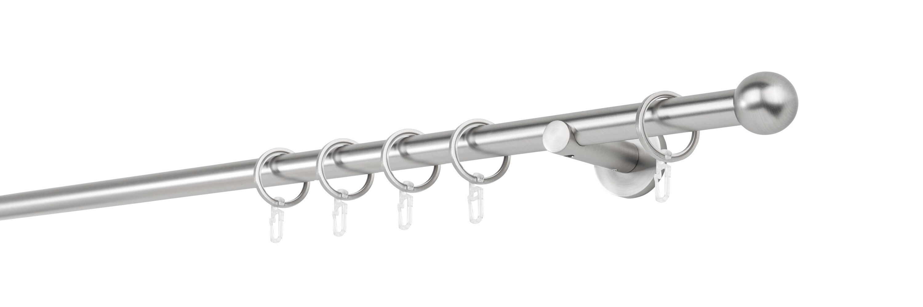 20mm,1-l&auml;ufig,Rohr,Wandtr&auml;ger 6,5cm,Endst&uuml;ck ball Farbe: Edelstahl-Optik, Gr&ouml;&szlig;e: 260cm 