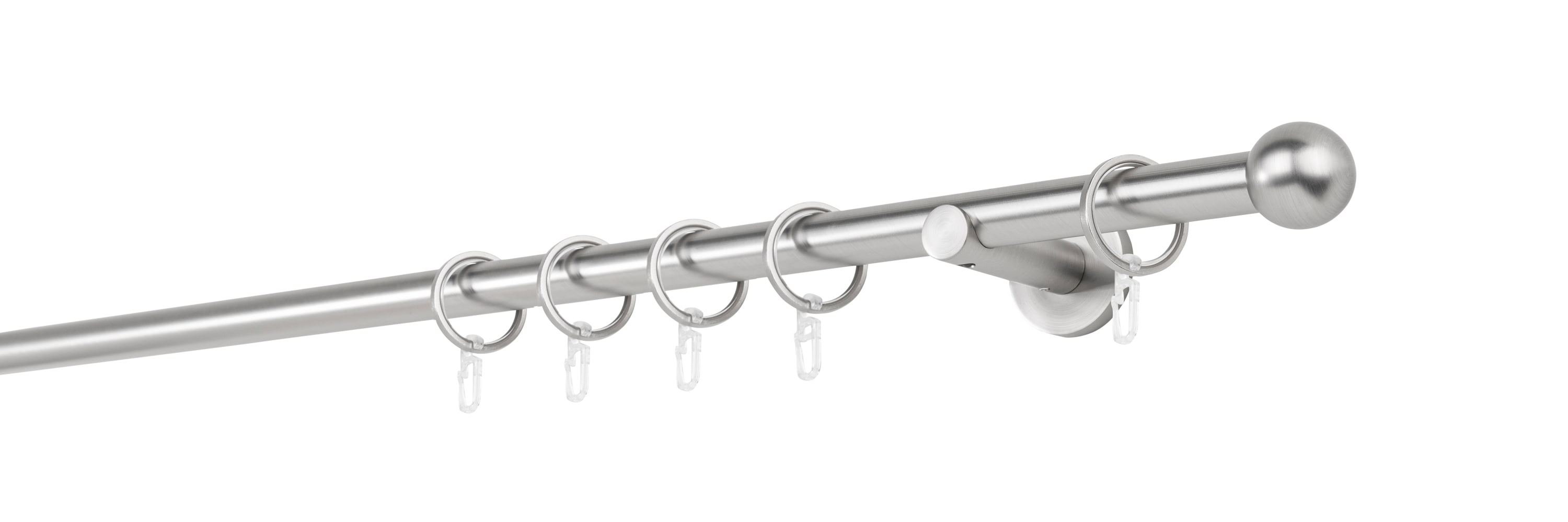 20mm,1-l&auml;ufig,Rohr,Wandtr&auml;ger 6,5cm,Endst&uuml;ck ball Farbe: Edelstahl-Optik, Gr&ouml;&szlig;e: 300cm 