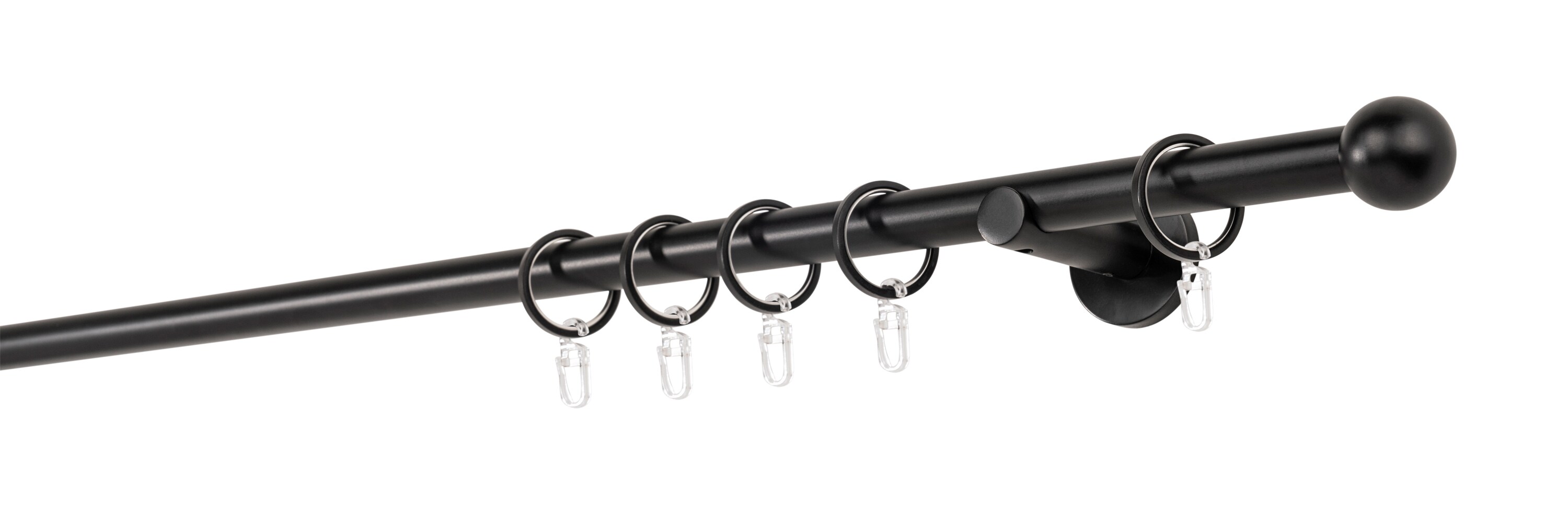 20mm,1-l&auml;ufig,Rohr,Wandtr&auml;ger 6,5cm,Endst&uuml;ck ball Farbe: Schwarz, Gr&ouml;&szlig;e: 310cm 