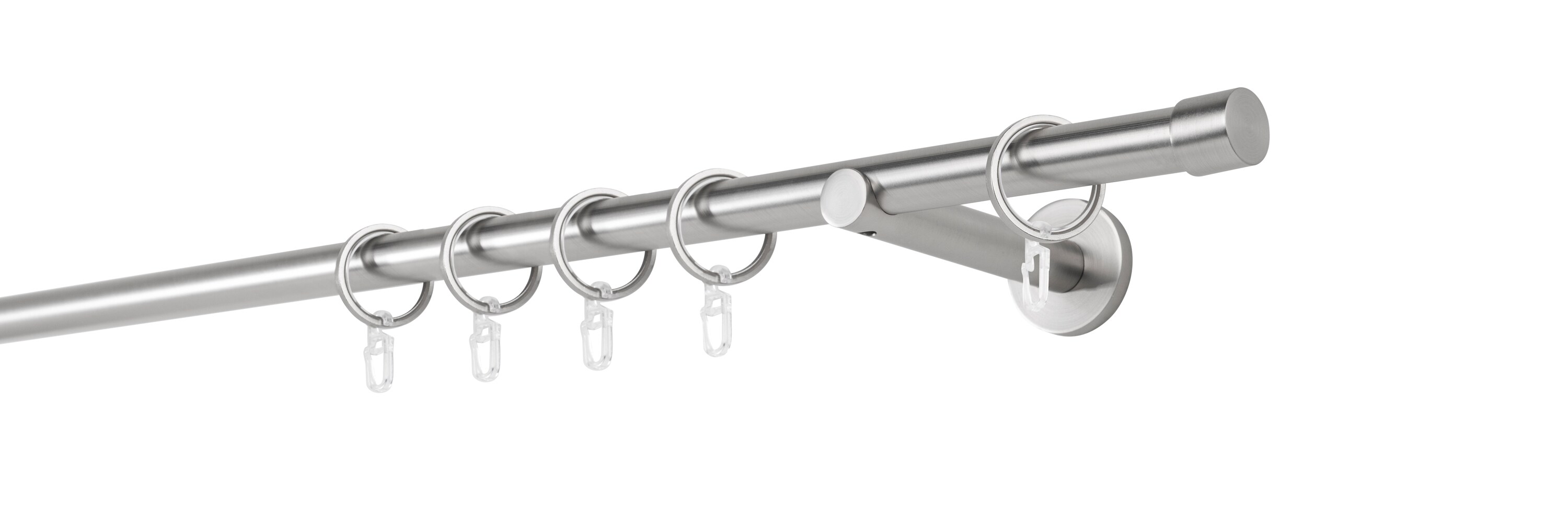 20mm,1-l&auml;ufig,Rohr,Wandtr&auml;ger 12cm,Endst&uuml;ck cap Farbe: Edelstahl-Optik, Gr&ouml;&szlig;e: 100cm 