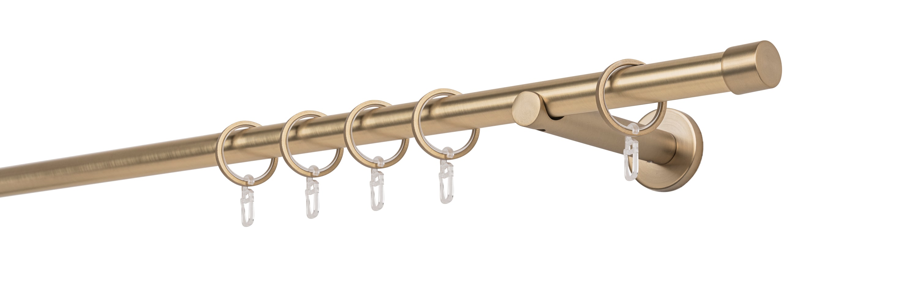 20mm,1-l&auml;ufig,Rohr,Wandtr&auml;ger 12cm,Endst&uuml;ck cap Farbe: Messing-Matt, Gr&ouml;&szlig;e: 230cm - Bild 1