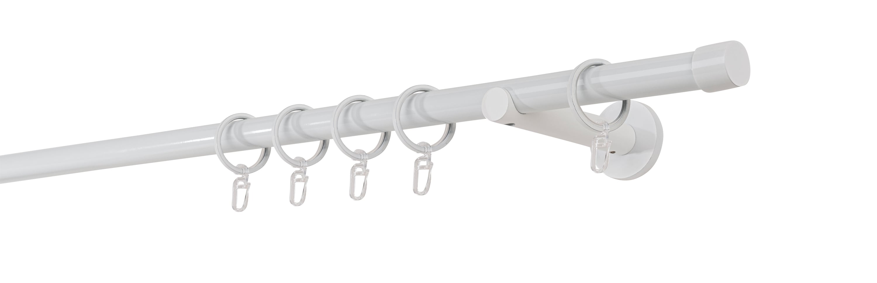 20mm,1-l&auml;ufig,Rohr,Wandtr&auml;ger 12cm,Endst&uuml;ck cap Farbe: Wei&szlig;, Gr&ouml;&szlig;e: 240cm 