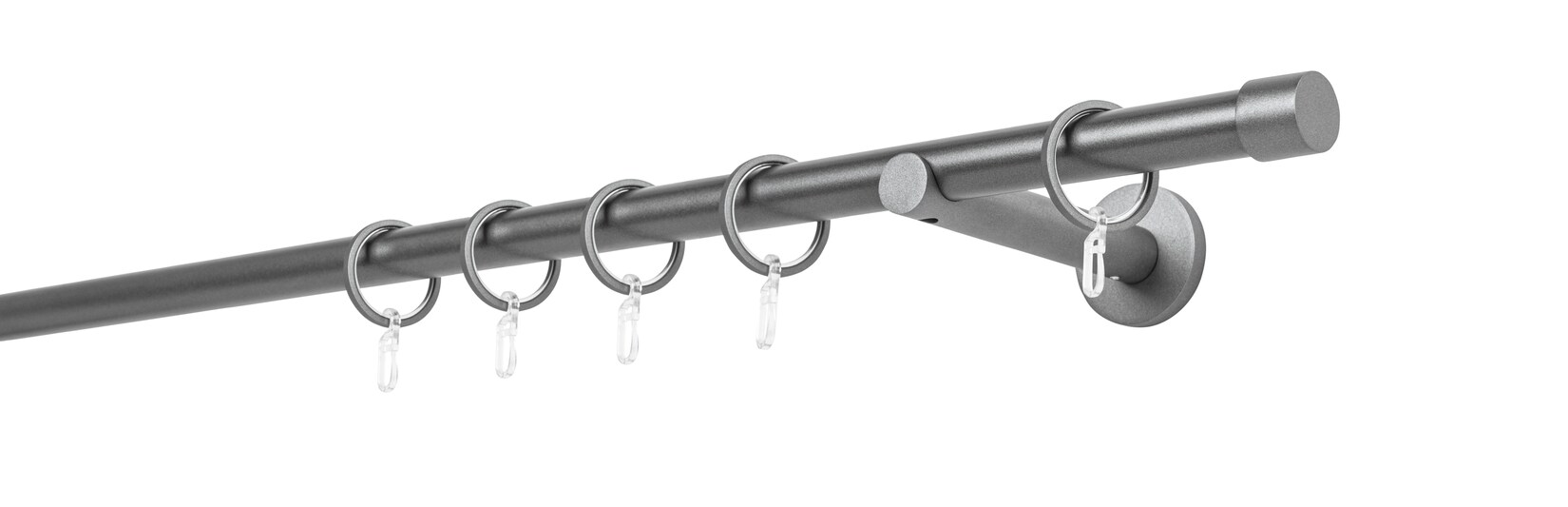 mydeco Gardinenstange "20mm Cap Wandträger 12 cm" 1 läufig-läufig Fixmaß