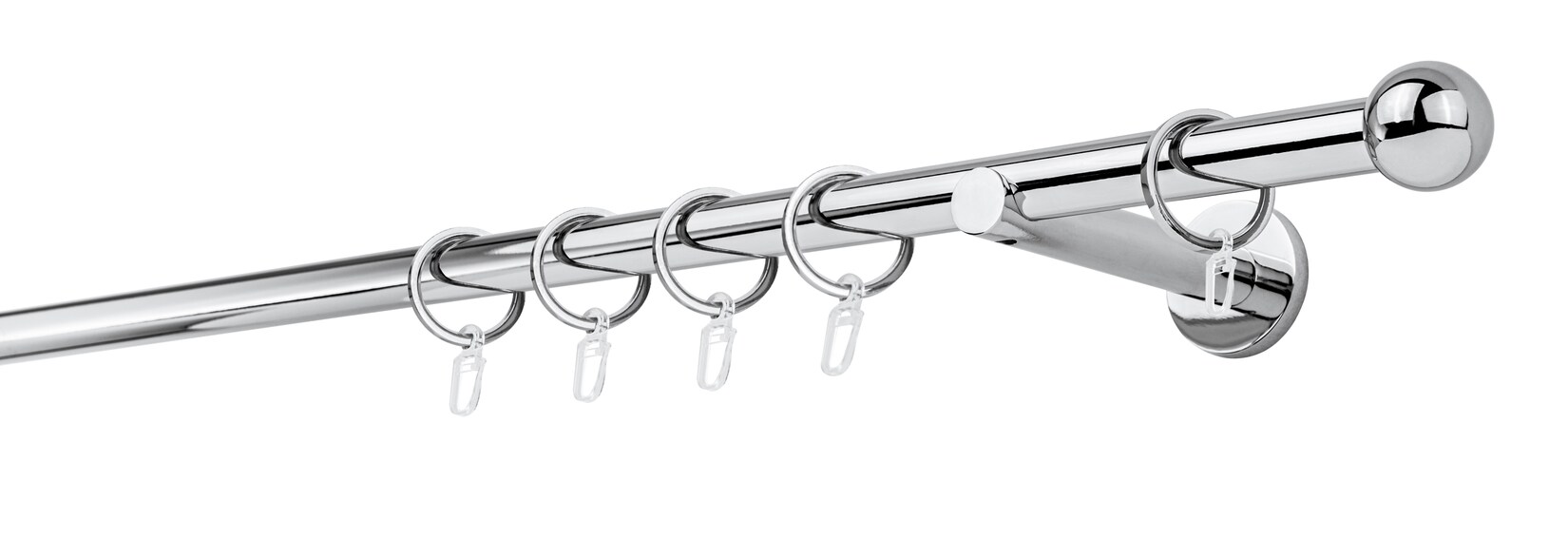 mydeco Gardinenstange "20mm Ball Wandträger 12 cm" 1 läufig-läufig Fixmass