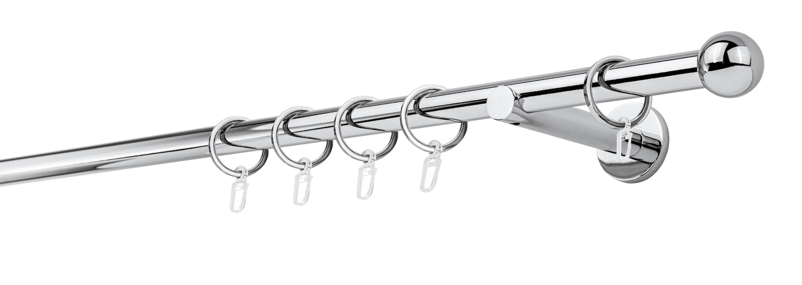 mydeco Gardinenstange "20mm Ball Wandträger 12 cm" 1 läufig-läufig Fixmaß