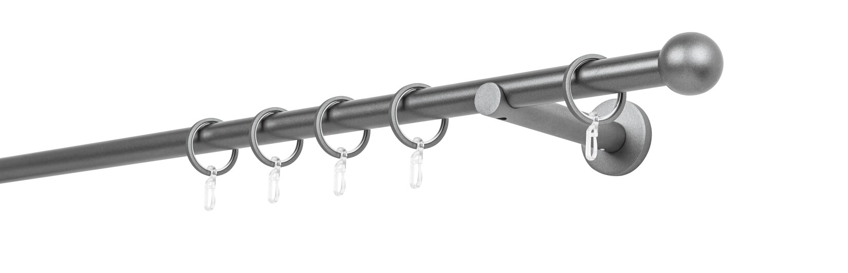 mydeco Gardinenstange "20mm Ball Wandträger 12 cm" 1 läufig-läufig Fixmaß
