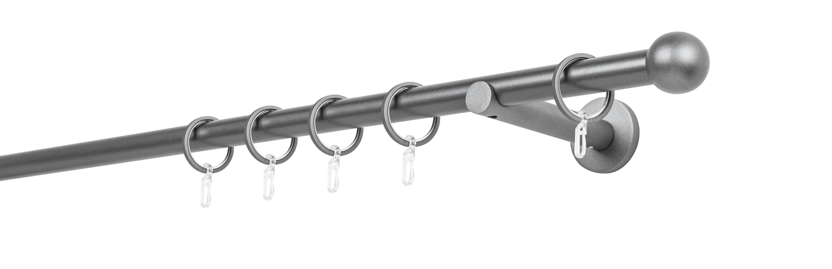 mydeco Gardinenstange "20mm Ball Wandträger 12 cm" 1 läufig-läufig Fixmaß