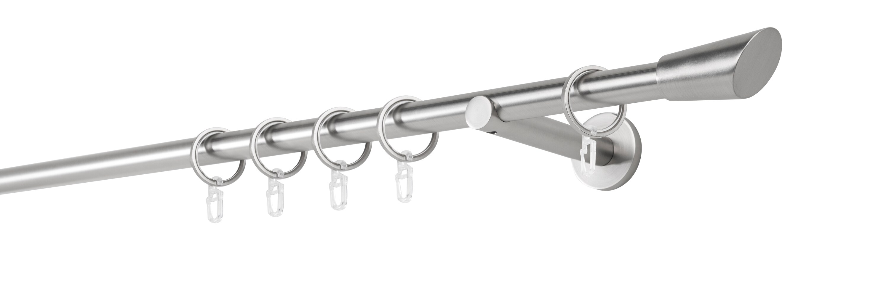 20mm,1-l&auml;ufig,Rohr,Wandtr&auml;ger 12cm,Endst&uuml;ck rag Farbe: Edelstahl-Optik, Gr&ouml;&szlig;e: 100cm 