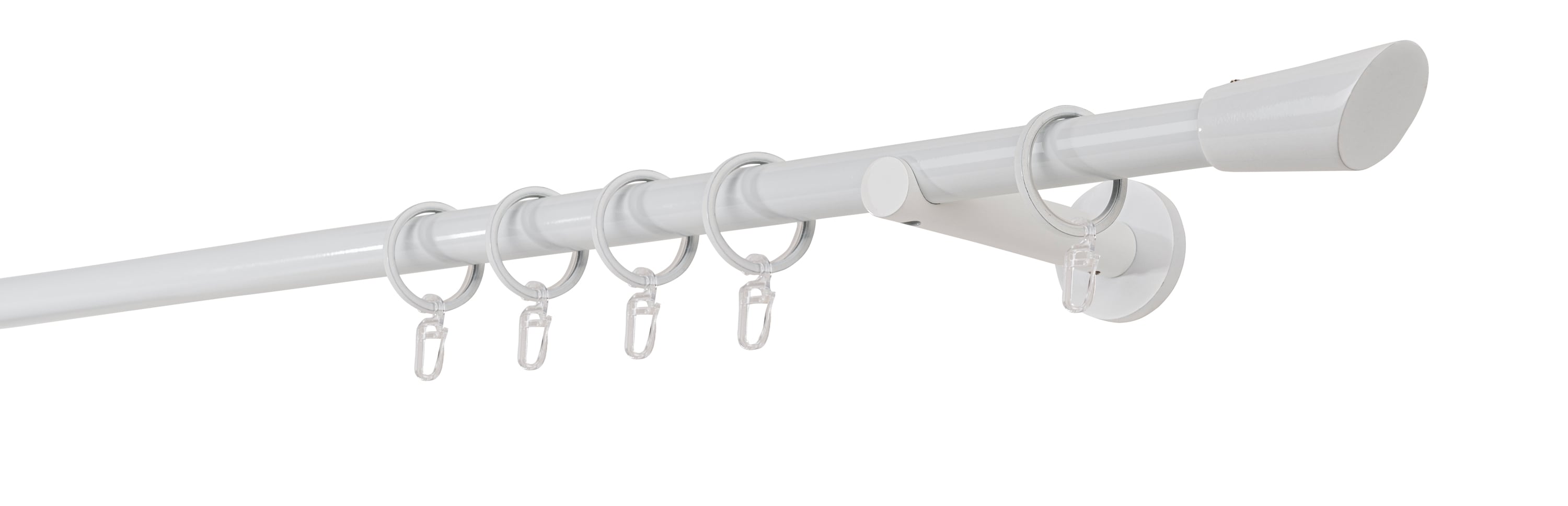 20mm,1-l&auml;ufig,Rohr,Wandtr&auml;ger 12cm,Endst&uuml;ck rag Farbe: Wei&szlig;, Gr&ouml;&szlig;e: 240cm 