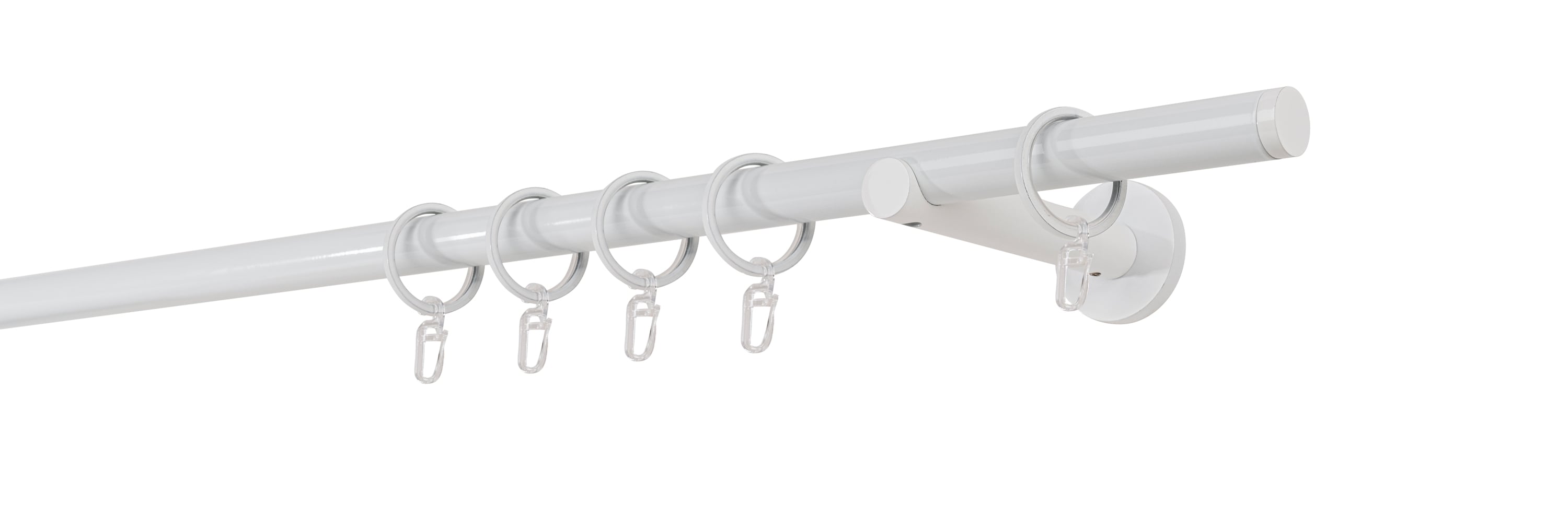 20mm,1-l&auml;ufig,Rohr,Wandtr&auml;ger 12cm,Endst&uuml;ck match Farbe: Wei&szlig;, Gr&ouml;&szlig;e: 240cm 