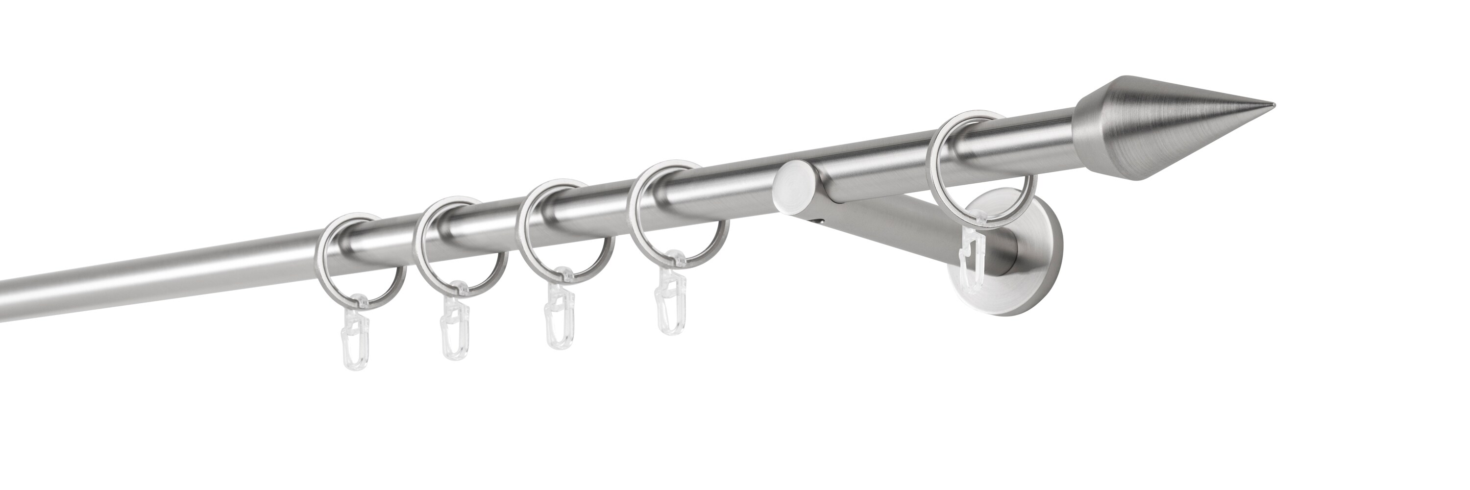 20mm,1-l&auml;ufig,Rohr,Wandtr&auml;ger 12cm,Endst&uuml;ck point Farbe: Edelstahl-Optik, Gr&ouml;&szlig;e: 100cm 