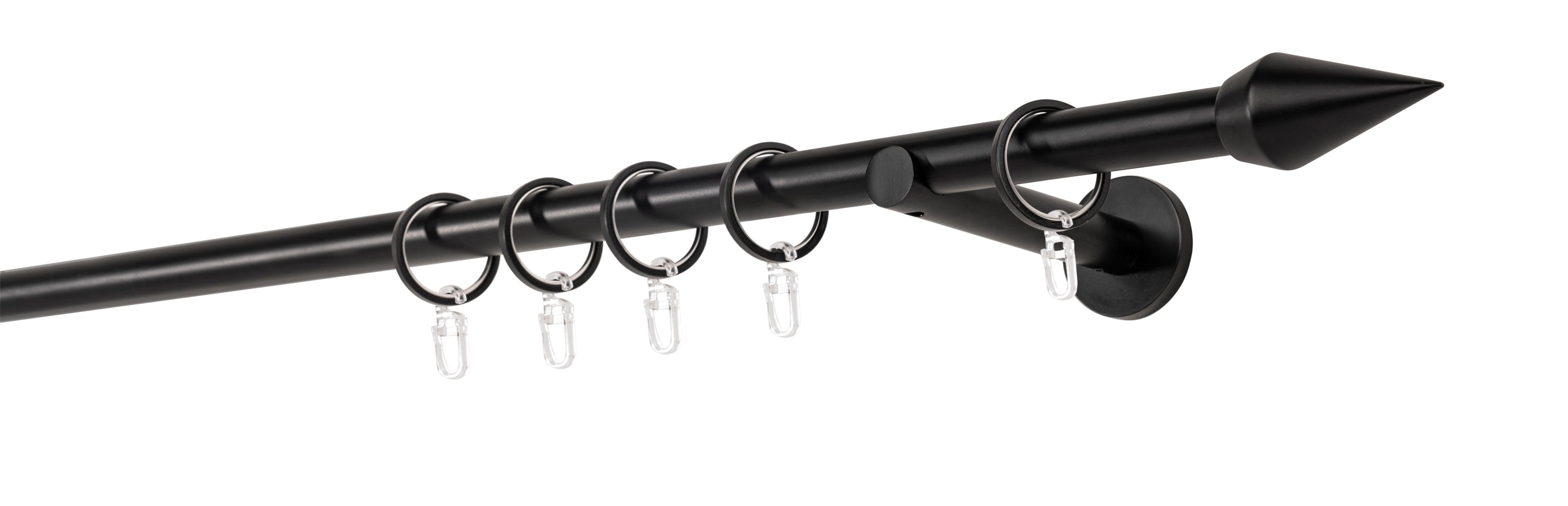 20mm,1-l&auml;ufig,Rohr,Wandtr&auml;ger 12cm,Endst&uuml;ck point Farbe: Schwarz, Gr&ouml;&szlig;e: 100cm 