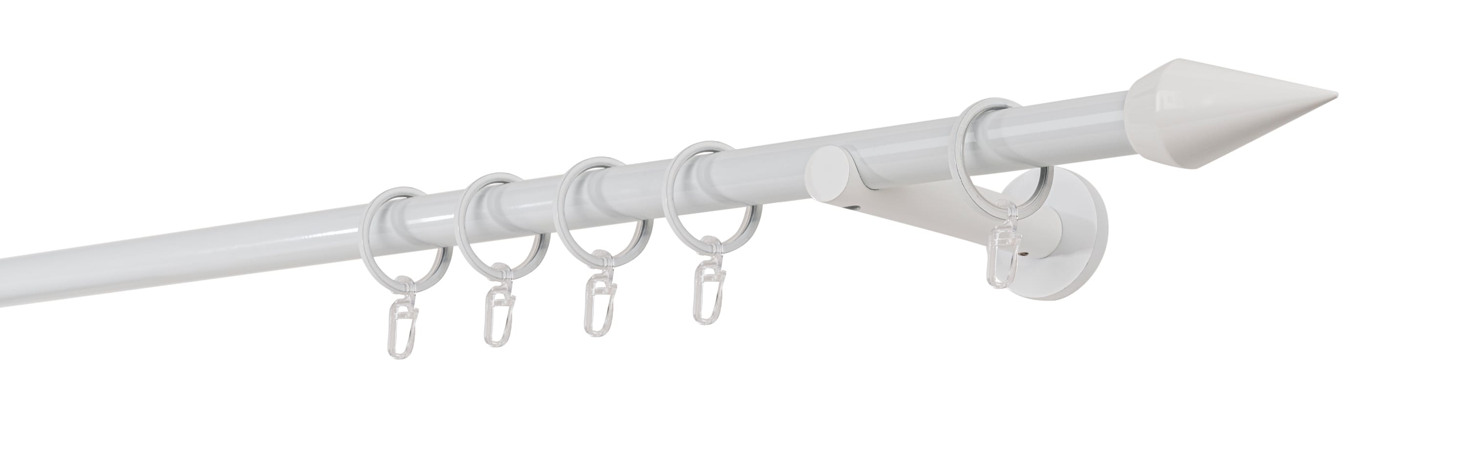 20mm,1-l&auml;ufig,Rohr,Wandtr&auml;ger 12cm,Endst&uuml;ck point Farbe: Wei&szlig;, Gr&ouml;&szlig;e: 100cm 