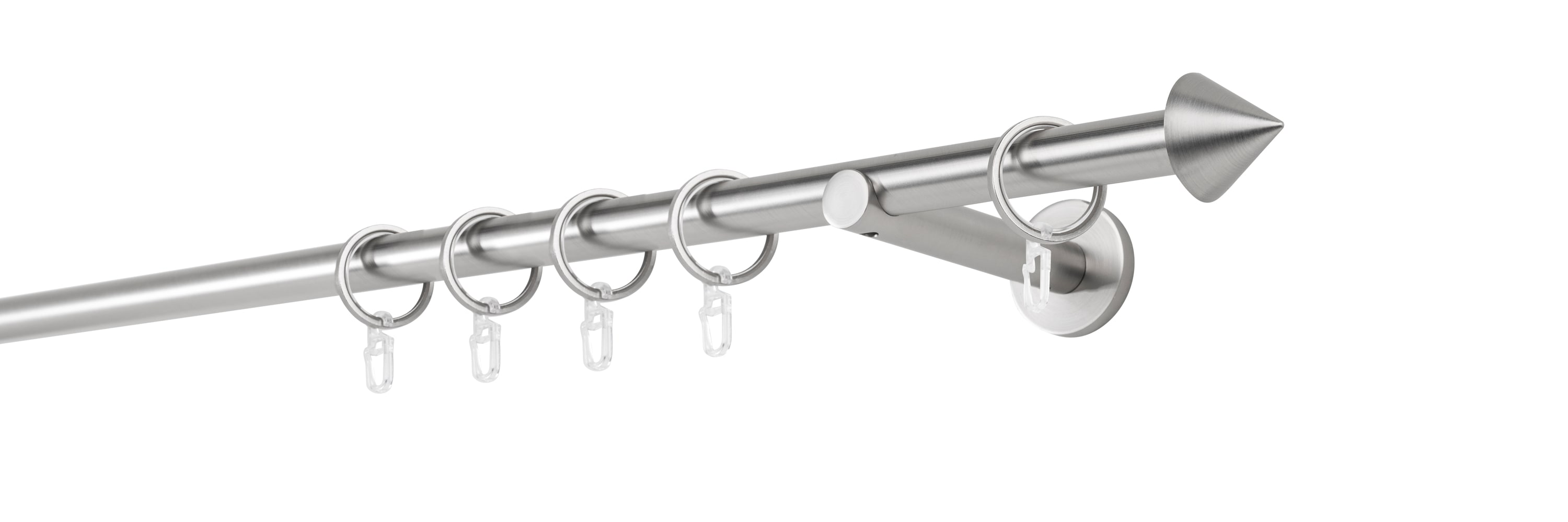 20mm,1-l&auml;ufig,Rohr,Wandtr&auml;ger 12cm,Endst&uuml;ck cone Farbe: Edelstahl-Optik, Gr&ouml;&szlig;e: 100cm 