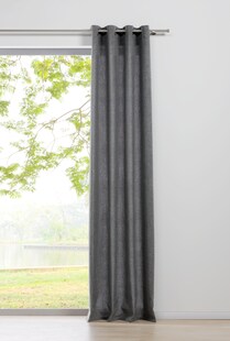 Ondeco Ösenschal Chalet Gardinen Blickdicht Vorhang Schlafzimmer Ösen Vorhänge Blickdicht 1er Set Farbe: Grau, Größe: 135x245 cm 