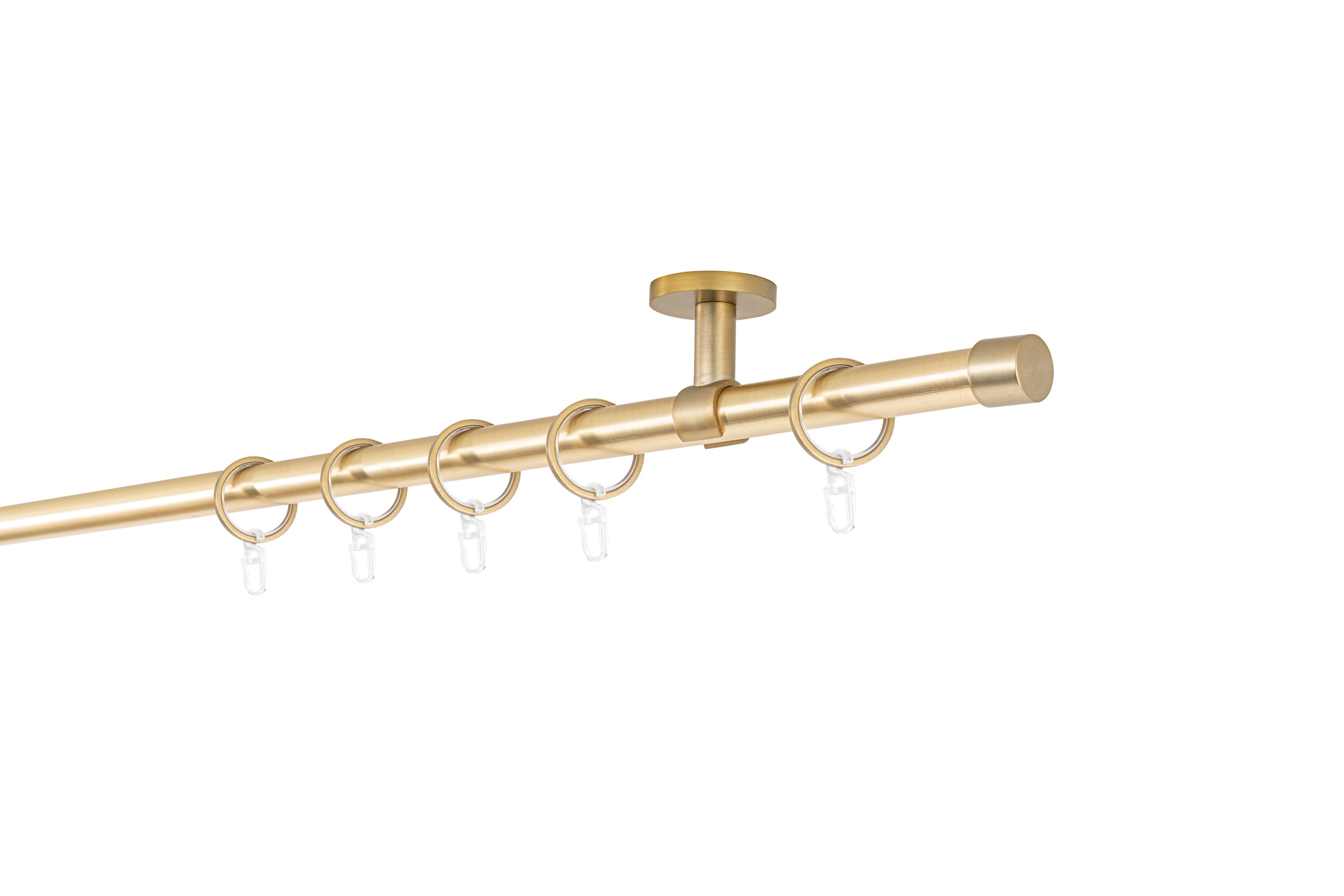 20mm,1-l&auml;ufig,Rohr,Deckentr&auml;ger classic,Endst&uuml;ck cap Gr&ouml;&szlig;e: 310cm, Farbvariante: Messing-Matt 